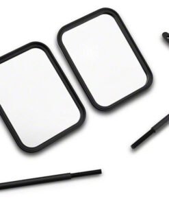 Officially Licensed Jeep 66-18 CJ5/ CJ7/Wrangler YJ/ TJ/JK Adv Mirrors w/Engraved Jeep Logo-Txt Blk