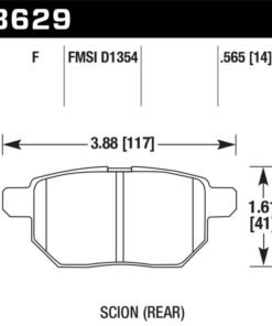 Hawk 08-11 Scion xB / 09-10 Toyota Corolla / 09-10 Matrix / 10 Prius  HPS Street Rear Brake Pads
