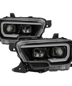 xTune 16-18 Toyota Tacoma SR/SR5 DRL Proj Headlights w/Turn Signal - Blk (PRO-JH-TTA16-SR-BK)