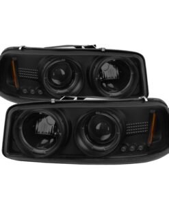 Spyder GMC Sierra 1500/2500 99-06 Projector Headlights LED Halo LED Blk Smke PRO-YD-CDE00-HL-BSM
