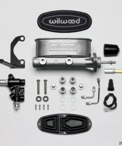 Wilwood HV Tandem M/C Kit w L/H Bracket & Prop Valve - 15/16in Bore-W/Pushrod - Early Mustang