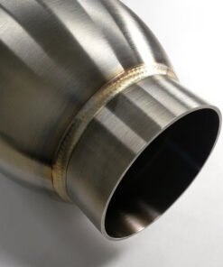 Stainless Bros 3.5in Round Body x 12.0in Length 2.50in Inlet/Outlet Bullet Resonator