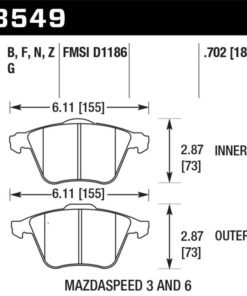 Hawk 2007-2013 Mazda 3 Mazdaspeed HPS 5.0 Front Brake Pads