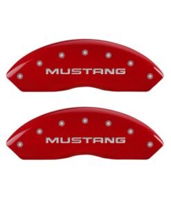 MGP 4 Caliper Covers Engraved Front Mustang Engraved Rear SN95/GT Red finish silver ch