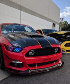 Oracle 15-17 Ford Mustang Dynamic RGB+A Pre-Assembled Headlights - Black Edition - ColorSHIFT