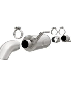 MagnaFlow Cat-Back, SS, 2.5/3in, Turn Down In Front Rear Tire 2015 Ford F150 2.7L V6T Ext Cab