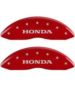 MGP 4 Caliper Covers Engraved Front & Rear Honda Red finish silver ch