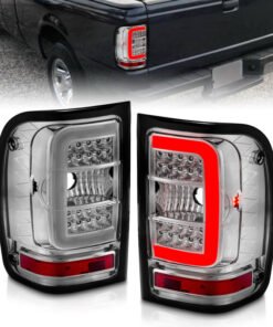 ANZO 2001-2011 Ford  Ranger LED Tail Lights w/ Light Bar Chrome Housing Clear Lens