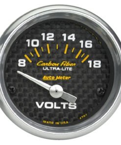 Autometer Carbon Fiber 52mm 8-18 Volt Electronic Volt meter