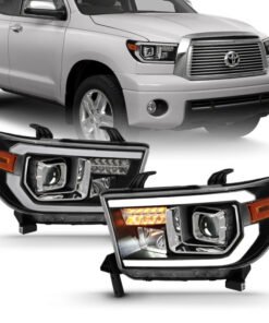 ANZO 2007-2014 Toyota Tundra Projector Light Bar H.L Black Amber(Led High Beam) (Halogen Version)