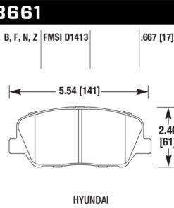 Hawk 12-13 Hyundai Veloster / 2014 Kia Forte Front HPS 5.0 Street Brake Pads