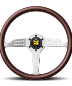 Momo Grand Prix Steering Wheel 350 mm - Mahogany Wood/Brshd Spokes