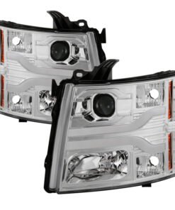 Spyder Chevy Silverado 1500 07-13 Version 3 Projector Headlights - Chrome PRO-YD-CS07V3-LBDRL-C