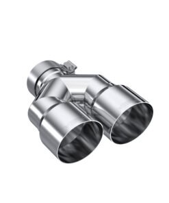 MBRP 3in ID / Dual 4in OD Out Staggered L 9.37in / R 9.87in Single Wall T304 SS Univ Exhaust Tip