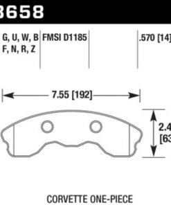 Hawk 2010-2013 Chevy Corvette Grand Sport (One-Piece Pads) ER-1 Motorsports Front Brake Pads