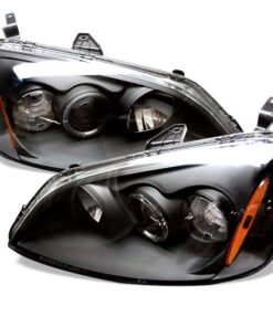 Spyder Honda Civic 01-03 2/4DR Projector Headlights - LED Halo Amber Reflector Blk PRO-YD-HC01-AM-BK