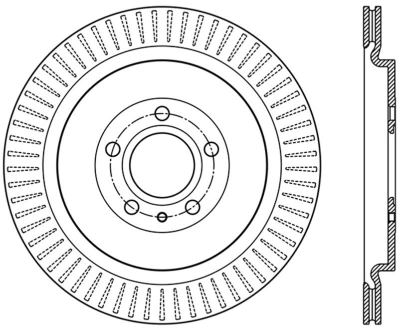 StopTech Premium High Carbon 13-14 Ford Mustang/Shelby GT500 Right Rear Disc Drilled Brake Rotor