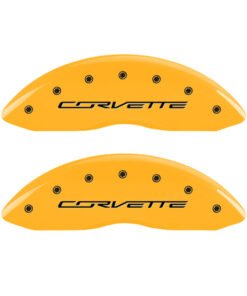 MGP 4 Caliper Covers Engraved Front & Rear C7/Corvette Yellow finish black ch