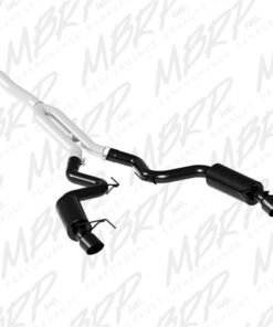 MBRP 15-18 Ford Mustang EcoBoost 2.3L Black 3in Cat Back Dual Split Rear Exit (Street Version)
