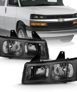 ANZO 2003-2017 Chevy Express Crystal Headlight Black