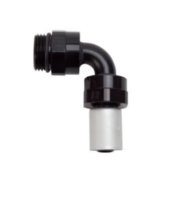 Russell Performance -8 SAE Port Male to -8 AN Hose 90 Degree Crimp On Hose End - Black Anodized