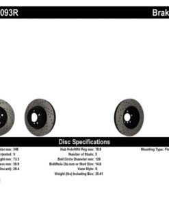 StopTech 07-09 BMW 335 (E90/E92/E93) Slotted & Drilled Right Front Rotor