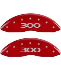 MGP 4 Caliper Covers Engraved Front & Rear 300 Red finish silver ch