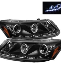 Spyder Honda Accord 08-12 4Dr Projector Headlights- LED Halo DRL Blk PRO-YD-HA08-4D-HL-BK