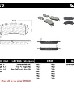 StopTech Performance Rear Brake Pads 13-14 Dodge Dart/Jeep Cherokee