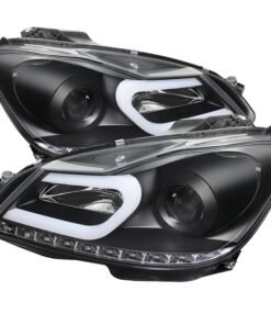 Spyder Mercedes Benz W204 C-Class 12-13 Projector Halogen Model- DRL Blk PRO-YD-MBW20412-DRL-BK