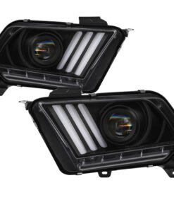 Spyder 10-13 Ford Mustang - Halogen - Projector Headlights - LED Signals -Black (PRO-YD-FM2010V2-BK)