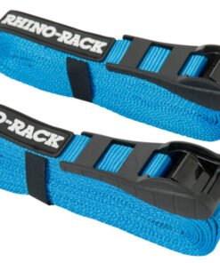 Rhino-Rack Rapid Tie Down Straps w/Buckle Protector - 5.5m/18ft - Pair - Blue