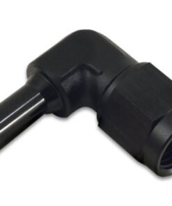 Vibrant -8AN to 3/8in Hose Barb 90 Degree Adapter - Anodized Black