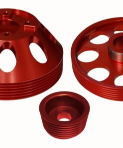 Torque Solution Lightweight WP/Crank/Alt Pulley Combo (Red): Hyundai Genesis Coupe 3.8 2010+