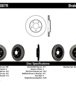 StopTech 05-10 Ford Mustang V6/4.0L / GT V8/4.6L Cross Drilled Right Rear Rotor