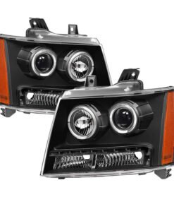 Xtune Chevy Suburban 1500/2500 07-14 Halo Projector w/LED Headlights Black PRO-JH-CSUB07-LED-BK