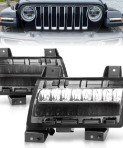 ANZO 2018-2021 Jeep Wrangler LED Side Markers Chrome Housing Smoke Lens w/ Sequential Signal