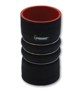 Vibrant 4 Ply Aramid Reinf Silicone Hump Hose conn 4in ID x 6in long 3 reinforcement ring MATTE BLK