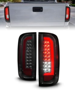 ANZO 15-21 Chevrolet Colorado Full LED Tail Lights w/ Red Lightbar Black Housing Smoke Lens