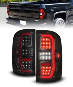 ANZO 14-18 GMC Sierra 1500 Full LED Taillights Black Housing Smoke Lens (w/C Light Bars)