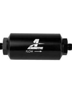 Aeromotive In-Line Filter - (AN-6 Male) 10 Micron Microglass Element Bright Dip Black Finish