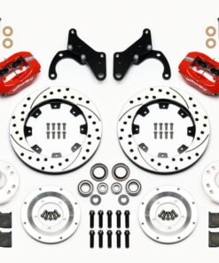 Wilwood Forged Dynalite Front Kit 12.19in Drilled Red 65-68 Chevy Impala -Drum Spindle