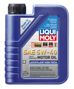 LIQUI MOLY 1L Leichtlauf (Low Friction) High Tech Motor Oil 5W40 - Case of 6