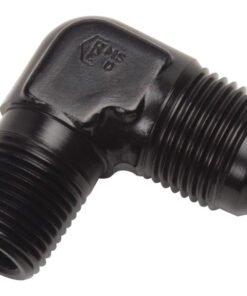Russell Performance -6 AN to 3/8in NPT 90 Degree Flare to Pipe Adapter (Black)