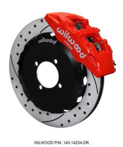 Wilwood Dynapro 6 Front Hat Kit 12.88in Drilled Red 2016-Up Mazda MX5 Miata w/ Lines