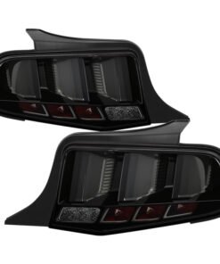 Spyder 10-12 Ford Mustang Light Bar Seq Turn Signal LED Tail Lights - Smoke ALT-YD-FM10-LED-SM