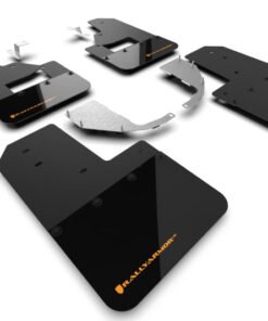 Rally Armor 21-22 Ford Bronco (Steel Bmpr + RB - NO Rptr/Sprt) Blk Mud Flap w/Cy Orange Logo