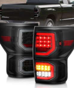 ANZO 2007-2013 Toyota Tundra LED Taillights Plank Style Black w/Smoke Lens
