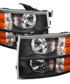 Xtune Chevy Silverado 07-13 Crystal Headlights Black HD-JH-CS07-AM-BK