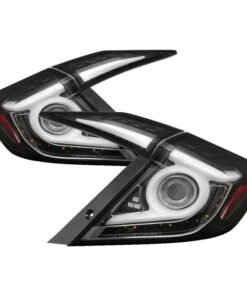 Spyder 16-19 Honda Civic 4 Door Light Bar LED Tail Lights - Black - ALT-YD-HC164D-LB-BK